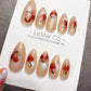 4for3 Timed Offer) Reusable Blushing Cherry Sparkle | Handmade Press On Gel Acrylic Nails