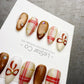 4for3 Timed Offer) Reusable Gifting Season Chic | Handmade Press On Gel Acrylic Nails