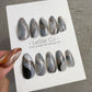 Reusable Grey Silver Cat Eye Swirl | Handmade Press On Gel Nails | 4for3 Timed Offer