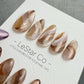 Reusable Brown Beige Cat Eye Swirl | Handmade Press On Gel Nails | 4for3 Timed Offer