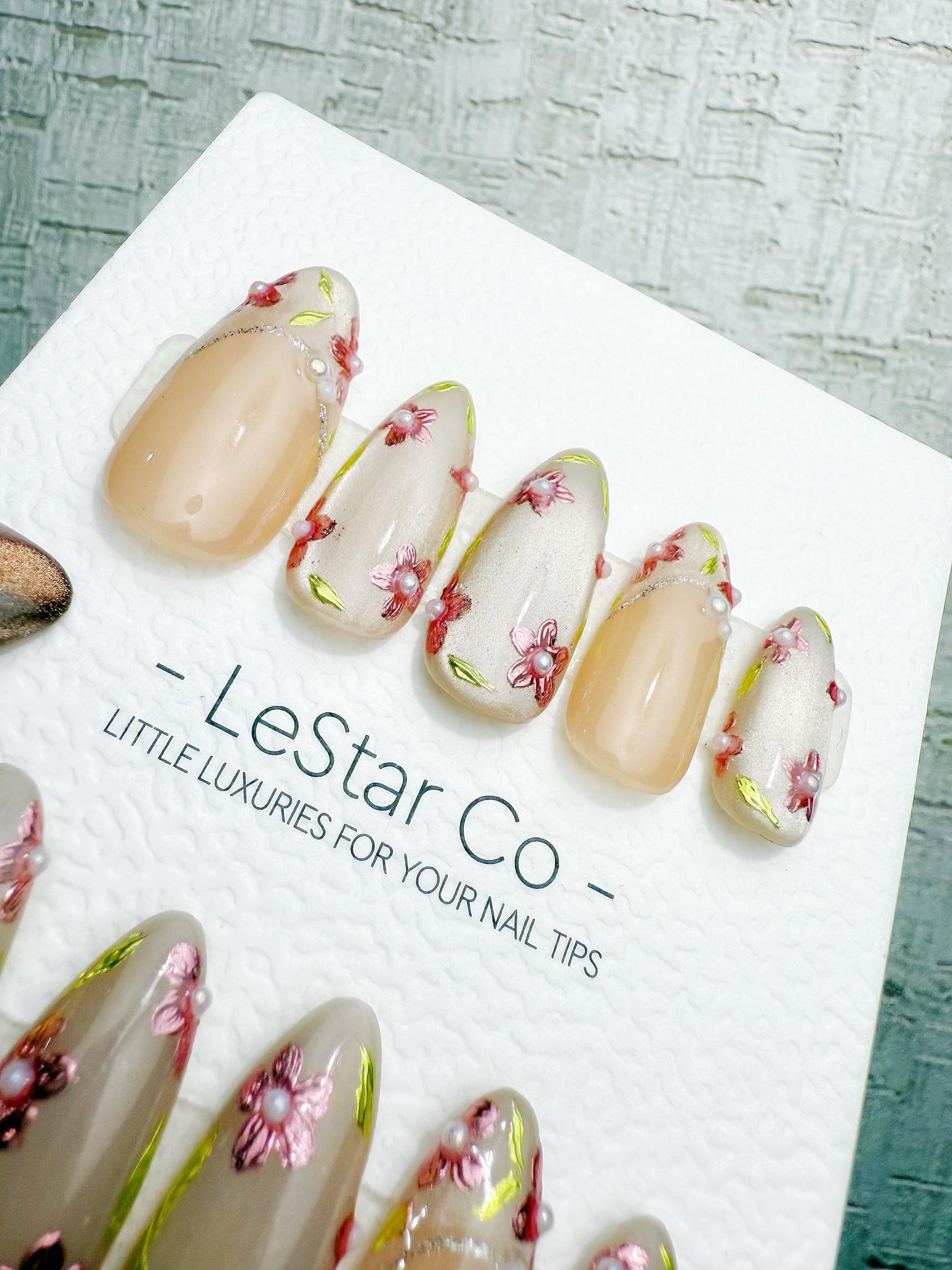 Reusable Petal Glow Nude Beige | Handmade Press On Gel Acrylic Nails | 4for3 Timed Offer