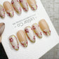 Reusable Petal Glow Nude Beige | Handmade Press On Gel Acrylic Nails | 4for3 Timed Offer