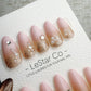 Reusable Pink with Gold Glitter | Handmade Press On Gel Acrylic Nails | 4for3 Timed Offer