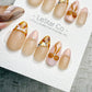 Reusable Nude Amber French 3D Bow | Handmade Press On Gel Nails | 4for3 Timed Offer