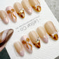 Reusable Nude Amber French 3D Bow | Handmade Press On Gel Nails | 4for3 Timed Offer