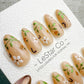 Reusable Christmas Leaf Serenade | Handmade Press On Gel Nails | 4for3 Timed Offer