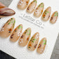 Reusable Christmas Leaf Serenade | Handmade Press On Gel Nails | 4for3 Timed Offer