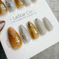 Reusable Gilded Petal Gold Flake | Handmade Press On Gel Nails | 4for3 Timed Offer