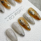 Reusable Gilded Petal Gold Flake | Handmade Press On Gel Nails | 4for3 Timed Offer