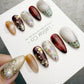 Reusable Maple Garden Latte | Handmade Press On Gel Acrylic Nails | 4for3 Timed Offer
