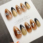 Reusable Caramel Noir Luxe | Handmade Press On Gel Acrylic Nails | 4for3 Timed Offer