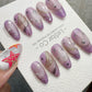 Reusable Lavender Stardust Trails | Handmade Press On Gel Acrylic Nails | 4for3 Timed Offer