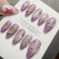 Reusable Lavender Stardust Trails | Handmade Press On Gel Acrylic Nails | 4for3 Timed Offer