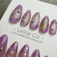Reusable Lavender Stardust Trails | Handmade Press On Gel Acrylic Nails | 4for3 Timed Offer