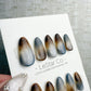 Reusable Grey Blue Brown Gradient | Handmade Press On Gel Nails | 4for3 Timed Offer