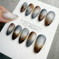 Reusable Grey Blue Brown Gradient | Handmade Press On Gel Nails | 4for3 Timed Offer