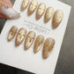 Reusable Gold Cat Eye Gold Cross | Handmade Press On Gel Nails | 4for3 Timed Offer