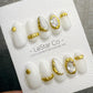 Reusable White Alabaster Luxe | Handmade Press On Gel Acrylic Nails | 4for3 Timed Offer