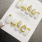 Reusable White Alabaster Luxe | Handmade Press On Gel Acrylic Nails | 4for3 Timed Offer