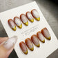 Reusable Golden Velvet Twilight Cat Eye | Handmade Press On Gel Nails | 4for3 Timed Offer