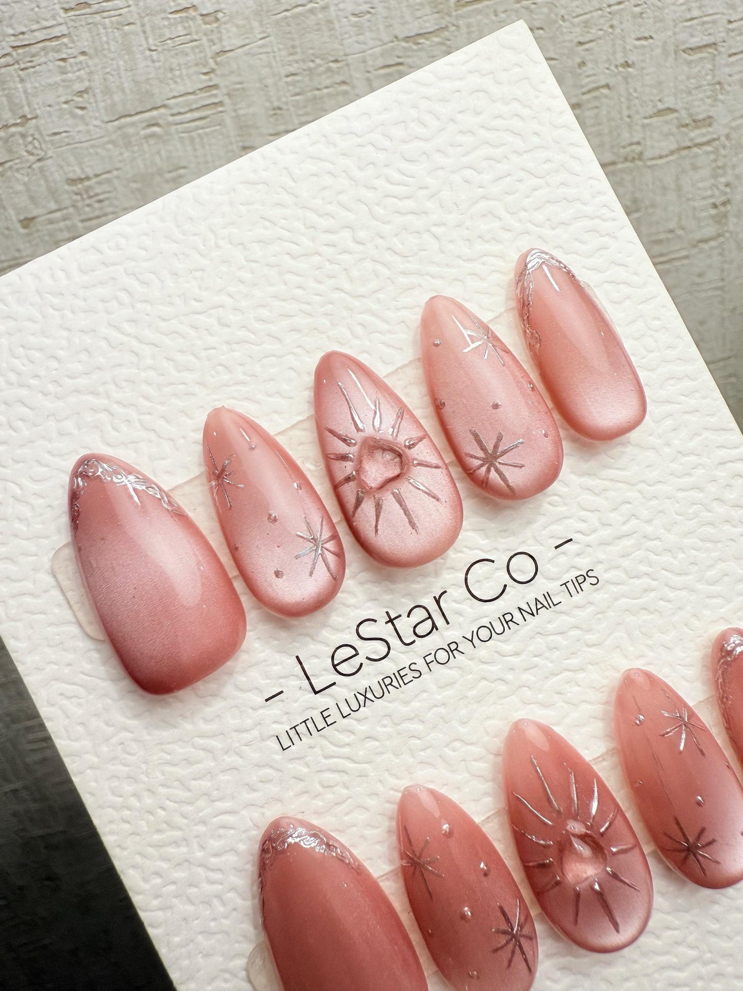 Reusable Starlit Heartbeat Cat Eye | Handmade Press On Gel Nails | 4for3 Timed Offer