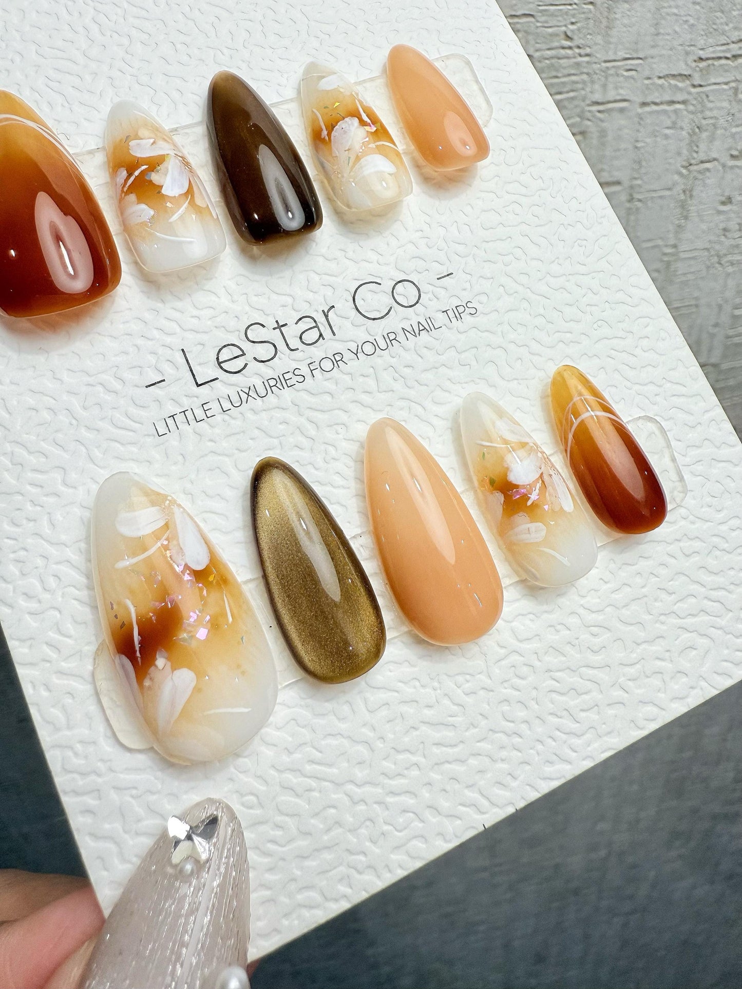 Reusable Autumn Silk Petals | Handmade Press On Gel Acrylic Nails | 4for3 Timed Offer