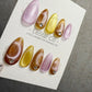 Reusable Amethyst Gold Halo | Handmade Press On Gel Acrylic Nails | 4for3 Timed Offer
