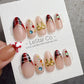 Reusable Christmas Bow Dream | Handmade Press On Gel Acrylic Nails | 4for3 Timed Offer