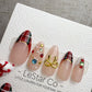 Reusable Christmas Bow Dream | Handmade Press On Gel Acrylic Nails | 4for3 Timed Offer