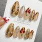 Reusable Christmas Festive Orchard Glow | Handmade Press On Gel Acrylic Nails | 4for3 Timed Offer