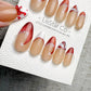 Reusable Christmas Hat Cat Eye | Handmade Press On Gel Acrylic Nails | 4for3 Timed Offer