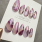 Reusable Amethyst Lilac Cat Eye Swirl | Handmade Press On Gel Nails | 4for3 Timed Offer