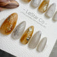 Reusable Gilded Petal Gold Flake | Handmade Press On Gel Nails | 4for3 Timed Offer
