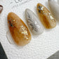 Reusable Gilded Petal Gold Flake | Handmade Press On Gel Nails | 4for3 Timed Offer