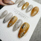 Reusable Gilded Petal Gold Flake | Handmade Press On Gel Nails | 4for3 Timed Offer