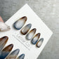 Reusable Grey Blue Brown Gradient | Handmade Press On Gel Nails | 4for3 Timed Offer