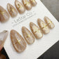 Reusable Gold Cat Eye Gold Cross | Handmade Press On Gel Nails | 4for3 Timed Offer