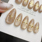 Reusable Gold Cat Eye Gold Cross | Handmade Press On Gel Nails | 4for3 Timed Offer