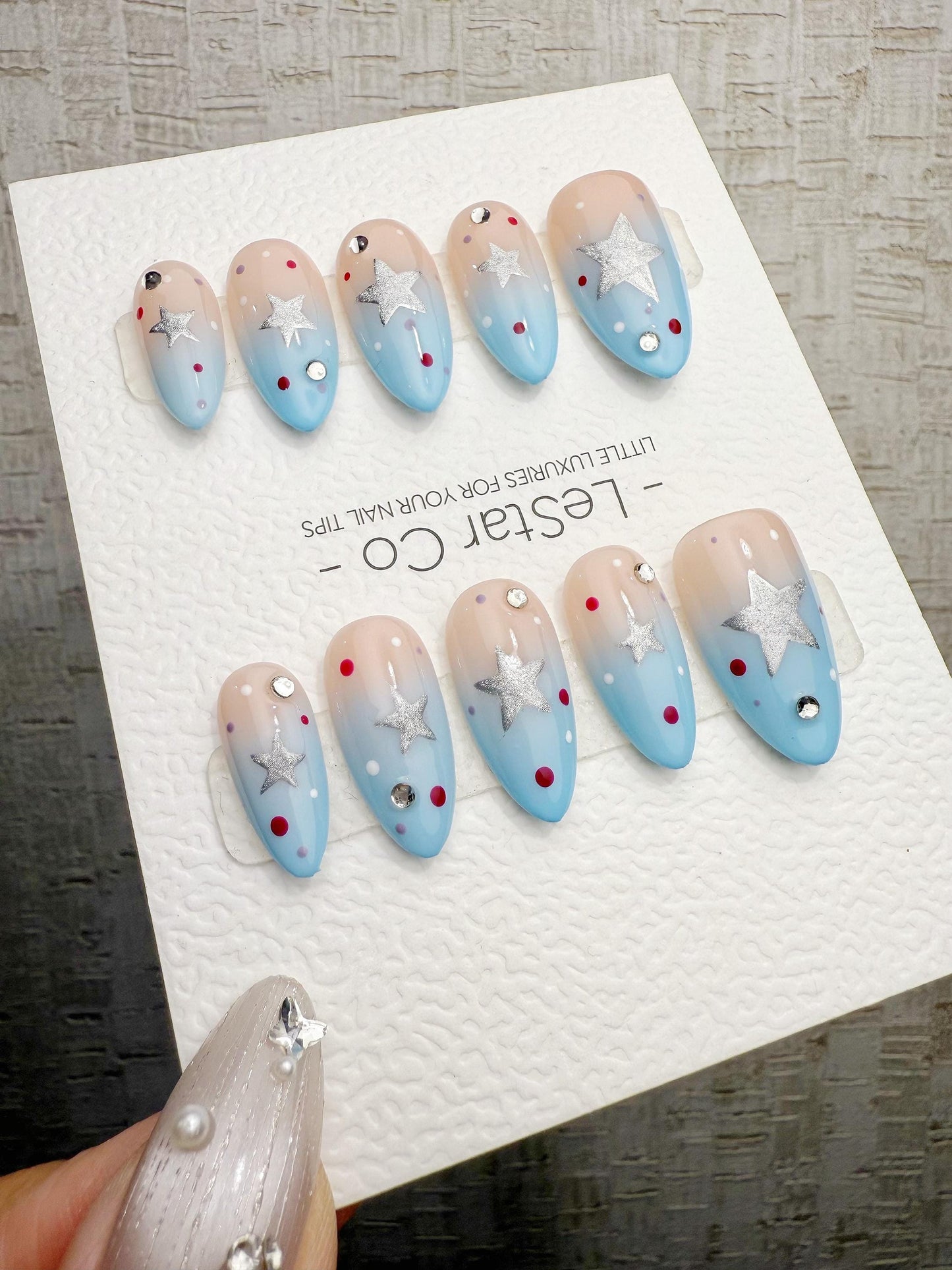 Reusable Aqua Daydream | Handmade Press On Gel Acrylic Nails | 4for3 Timed Offer