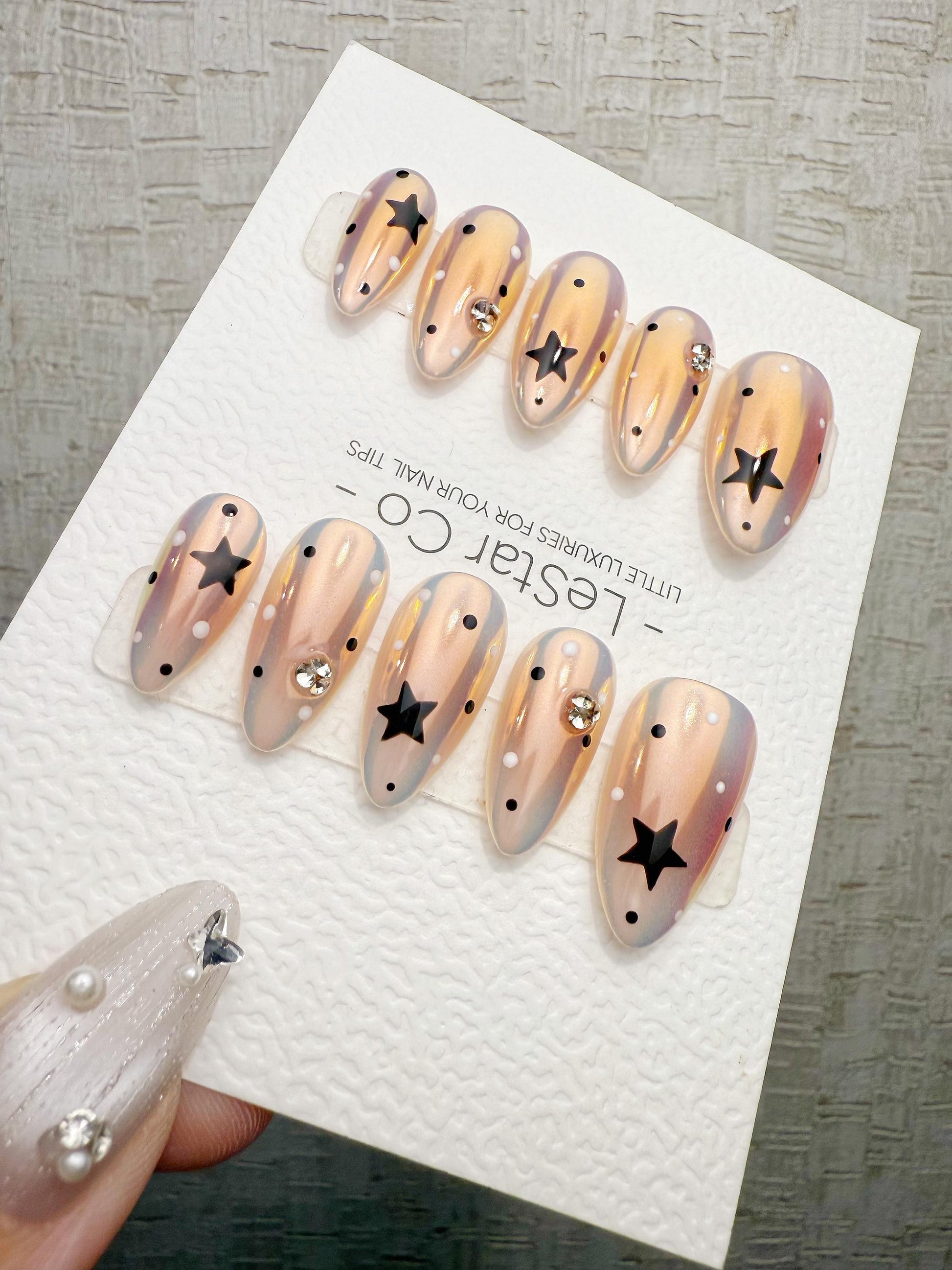 Reusable Peach Nova | Handmade Press On Gel Acrylic Nails | 4for3 Timed Offer