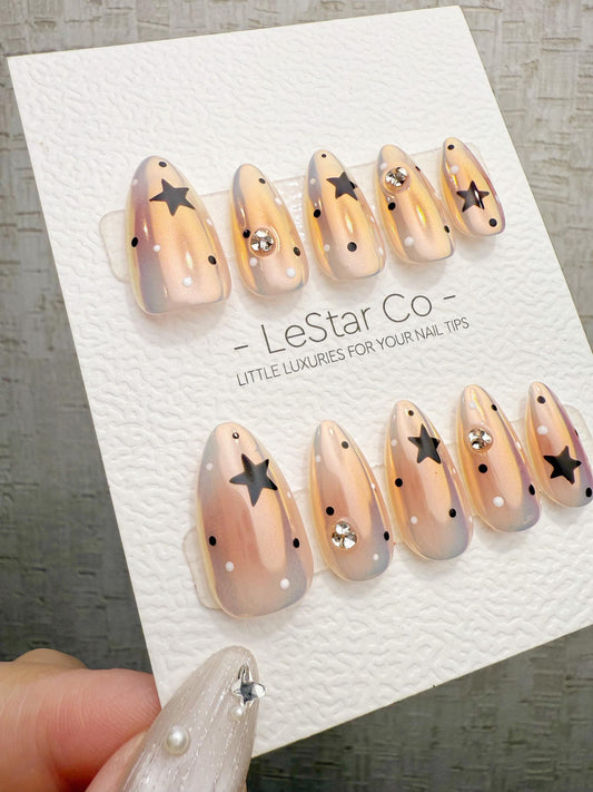 Reusable Peach Nova | Handmade Press On Gel Acrylic Nails | 4for3 Timed Offer