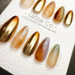 Reusable Sunlit Amber Chrome | Handmade Press On Gel Acrylic Nails | 4for3 Timed Offer
