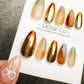Reusable Sunlit Amber Chrome | Handmade Press On Gel Acrylic Nails | 4for3 Timed Offer