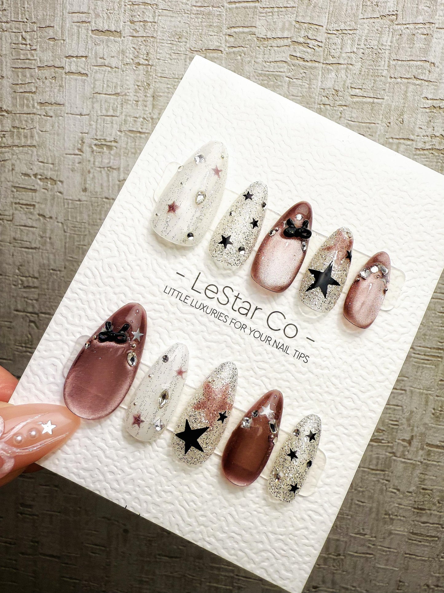 Reusable Dusty Rose Orbit Cat Eye | Handmade Press On Gel Acrylic Nails | 4for3 Timed Offer