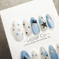 Reusable Icy Blue Orbit Cat Eye | Handmade Press On Gel Acrylic Nails | 4for3 Timed Offer