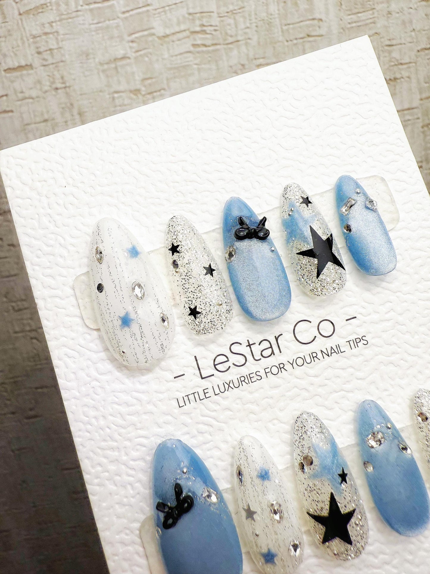 Reusable Icy Blue Orbit Cat Eye | Handmade Press On Gel Acrylic Nails | 4for3 Timed Offer