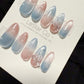 Reusable Cotton Cosmos Cat Eye | Handmade Press On Gel Acrylic Nails | 4for3 Timed Offer