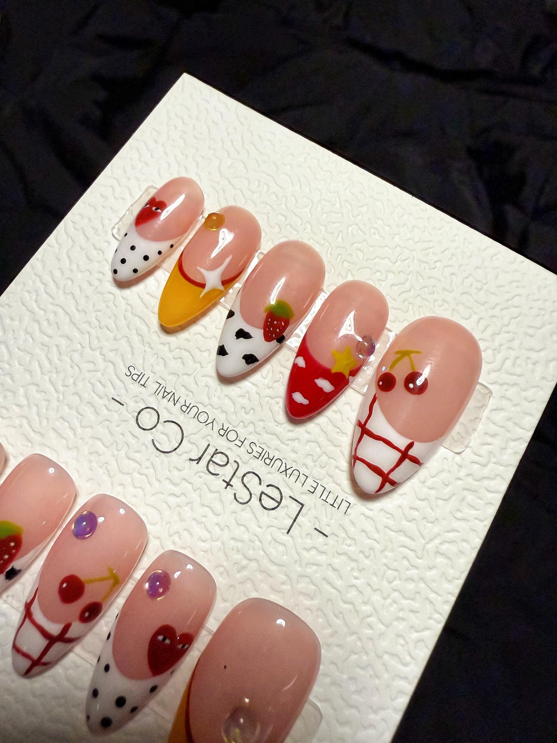 Whimsical Berry Carnival | Handmade Press On Gel Acrylic Nails | 4for3 Timed Offer