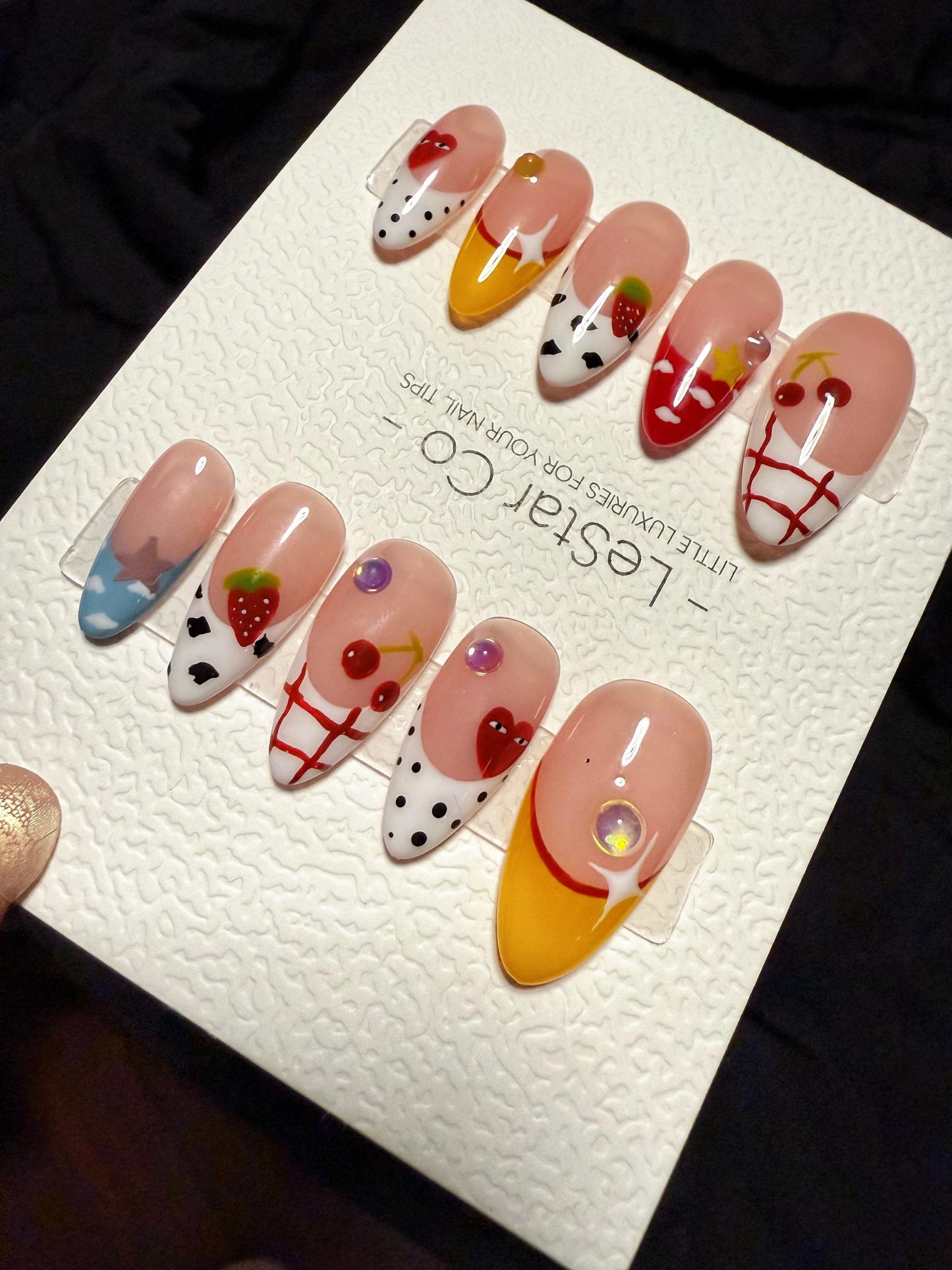 Whimsical Berry Carnival | Handmade Press On Gel Acrylic Nails | 4for3 Timed Offer