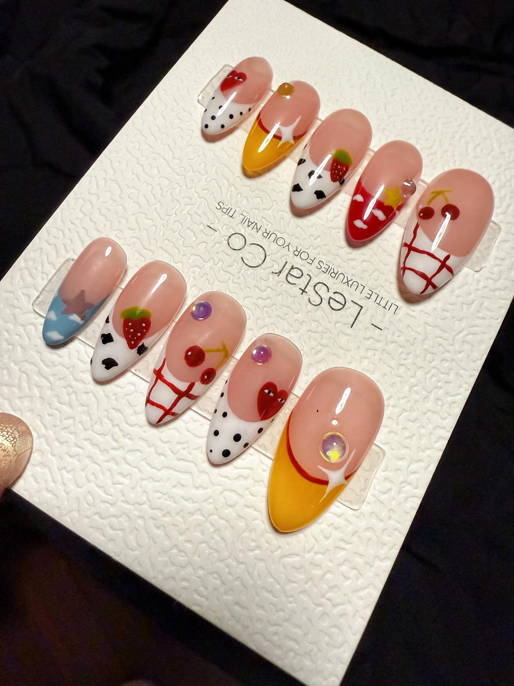 Whimsical Berry Carnival | Handmade Press On Gel Acrylic Nails | 4for3 Timed Offer